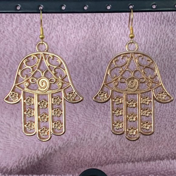 Hamsa Earrings - Picture 2 of 4